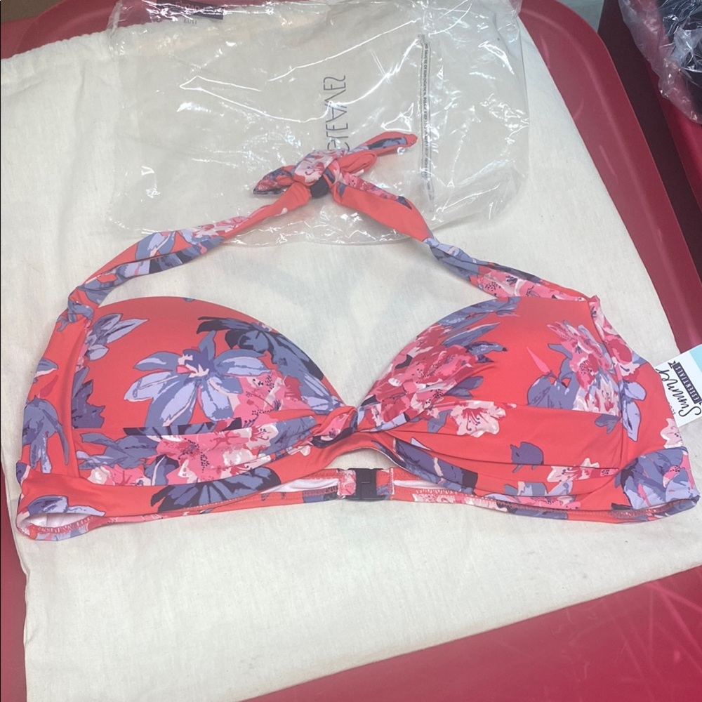 Joules Floral Halter Bikini Top Uk 18 Us14